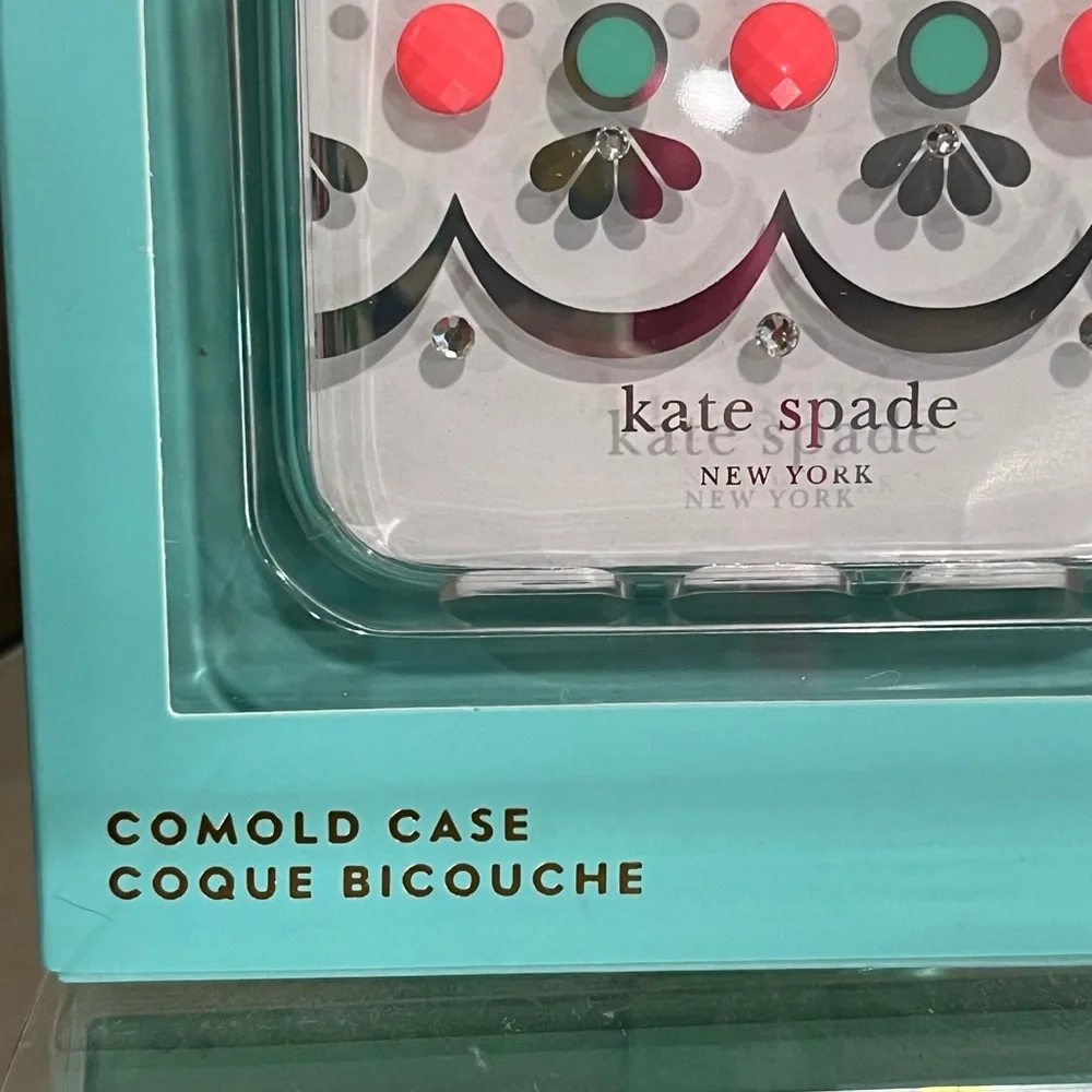kate spade iPhone Case with Coral Pink & Teal Dot Accents, for iPhone Xs/X, new!